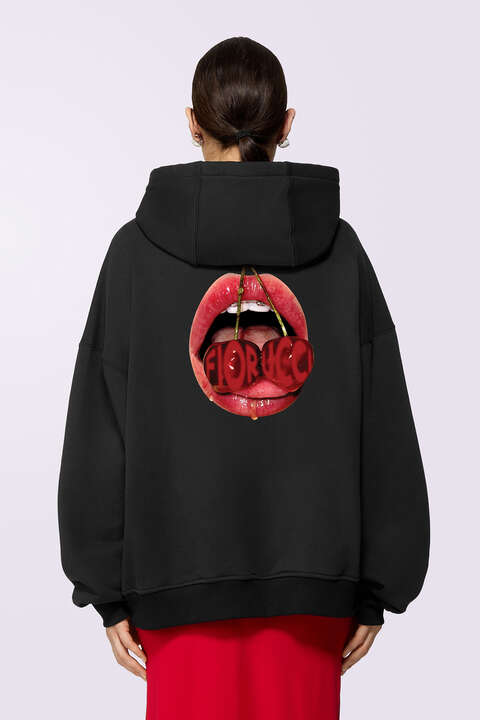 Fiorucci Cherry Mouth Hoodie Black