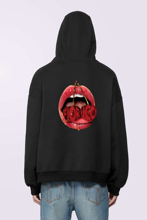 Fiorucci Cherry Mouth Hoodie Black