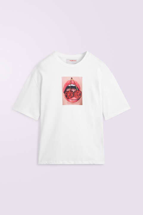 Fiorucci Cherry Mouth T-Shirt White