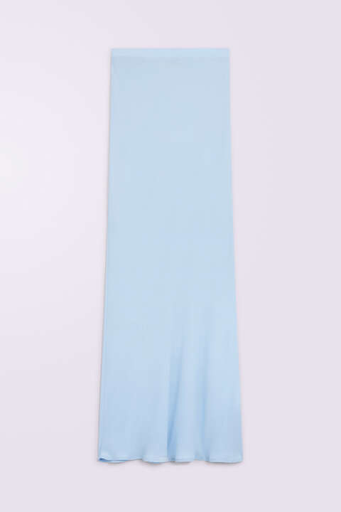 Fiorucci Crepe De Chine Maxi Skirt Blue