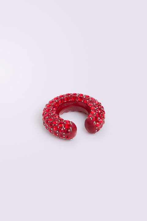 Fiorucci Crystal Ear Cuff Red