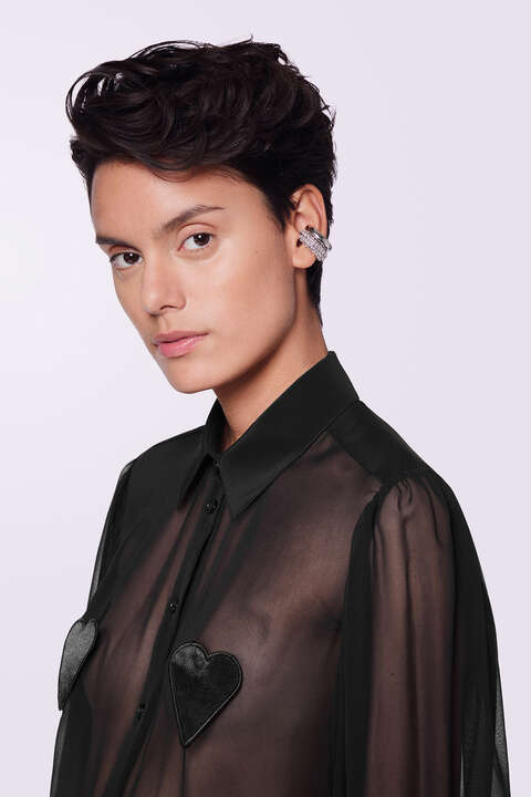 Fiorucci Crystal Ear Cuff Silver