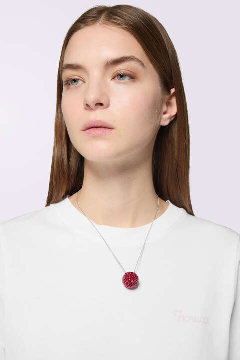 Fiorucci Crystal Lollipop Necklace Red