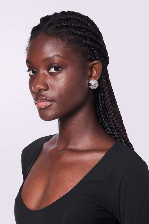 Fiorucci Crystal Mini Lollipop Earrings Silver