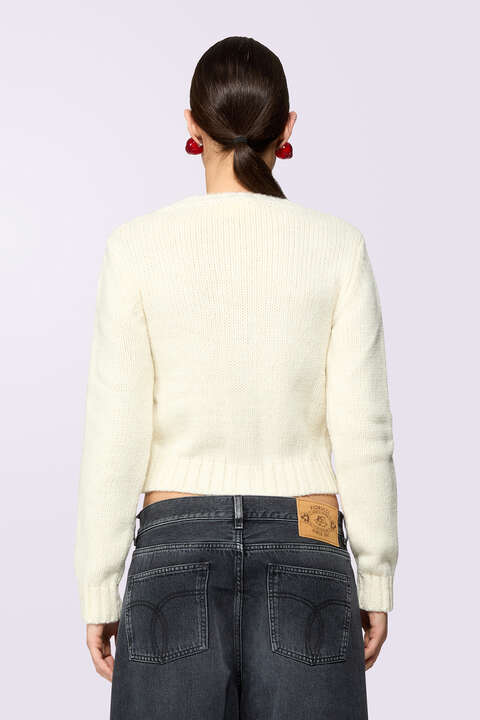 Fiorucci Cupid Knit Cardigan Cream