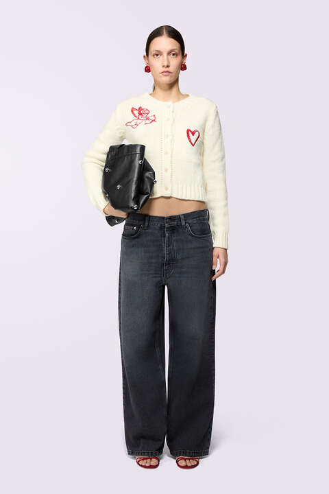 fiorucci Cupid Knit Cardigan Cream