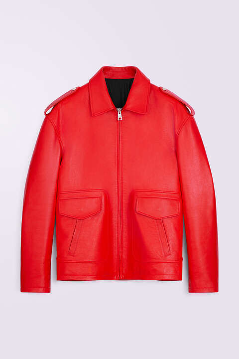 Fiorucci Cupid Leather Jacket Red