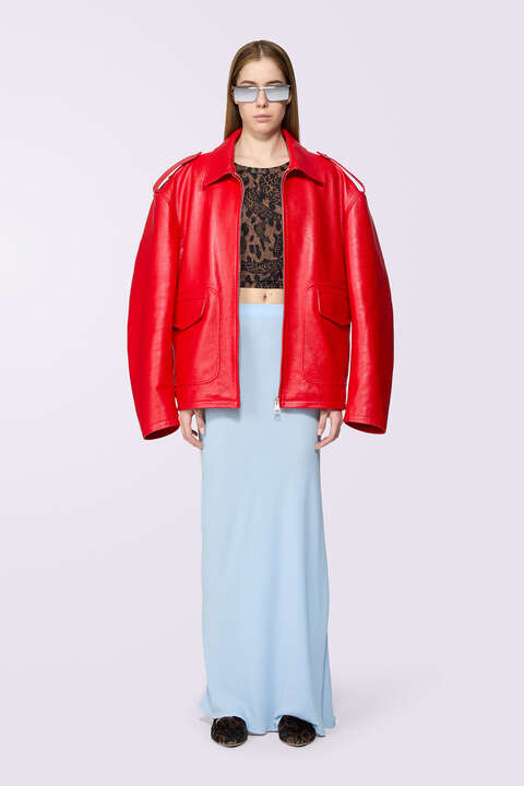 fiorucci Cupid Leather Jacket Red