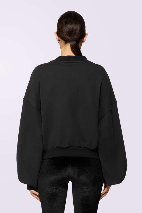 Fiorucci Cupid Love Club Crop Sweatshirt Black