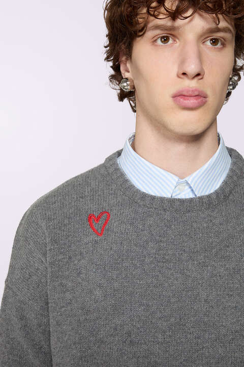 Fiorucci Cupid Patch Knit Jumper Grey