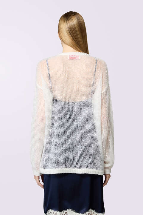 Fiorucci Cursive Logo Knit Jumper White