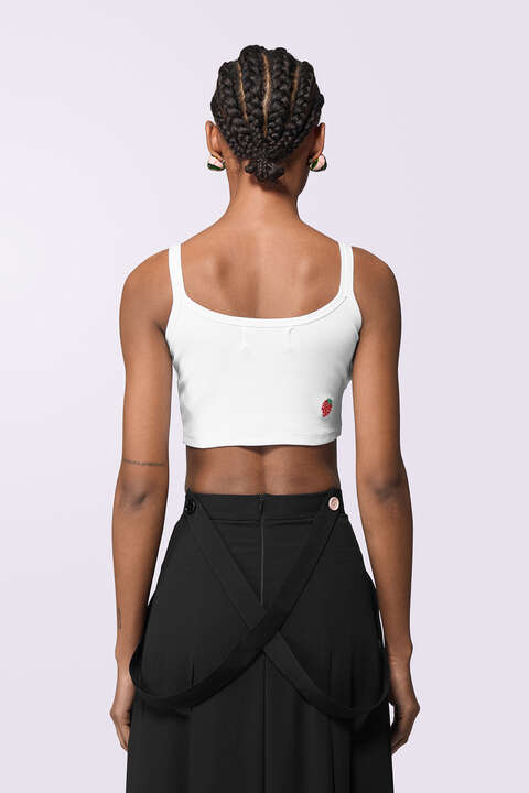 Fiorucci Dinosaur Crop Tank Top White