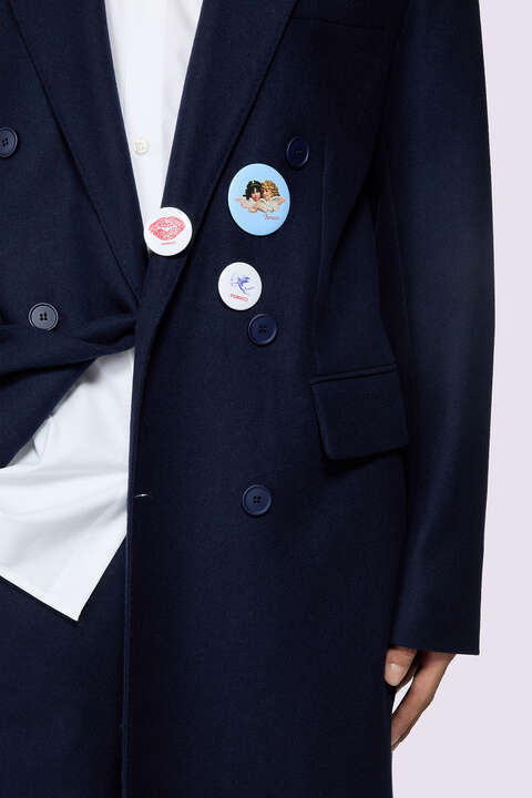 Fiorucci Double Breasted Coat Navy
