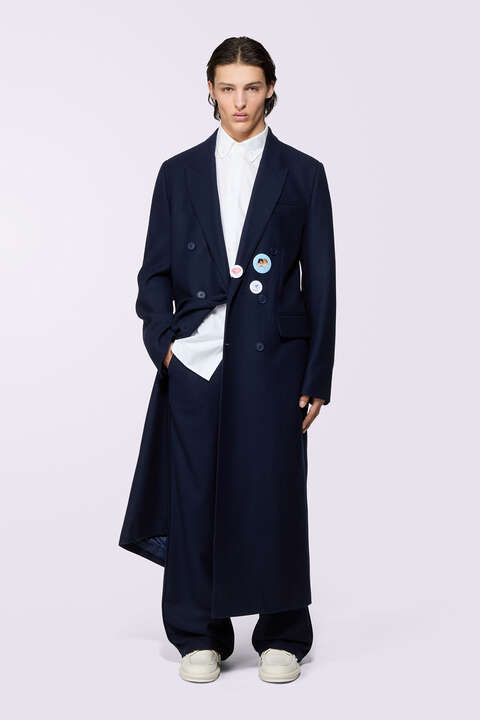 fiorucci Double Breasted Coat Navy