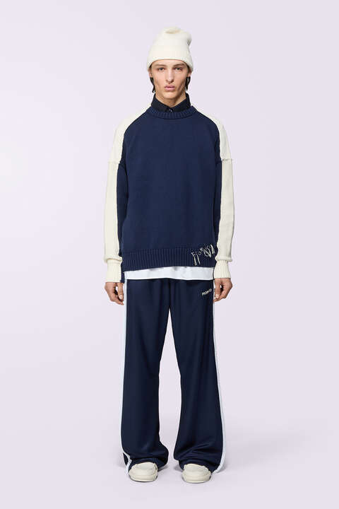 fiorucci Embroidered Knit Jumper Navy