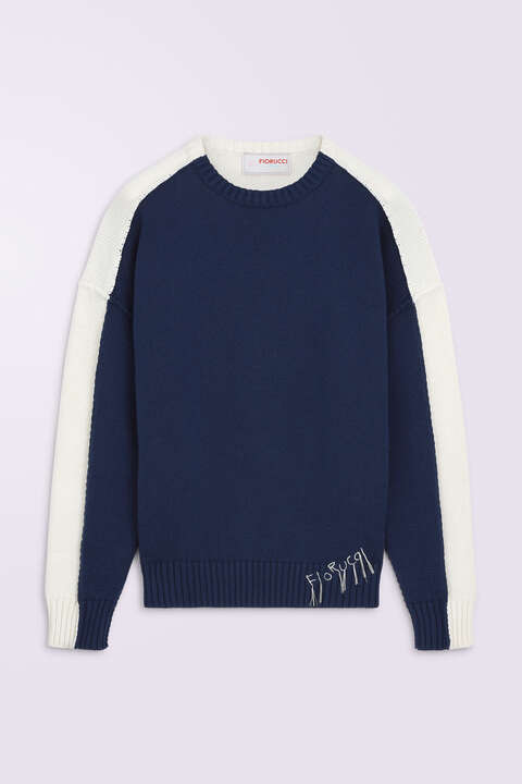 fiorucci Embroidered Knit Jumper Navy