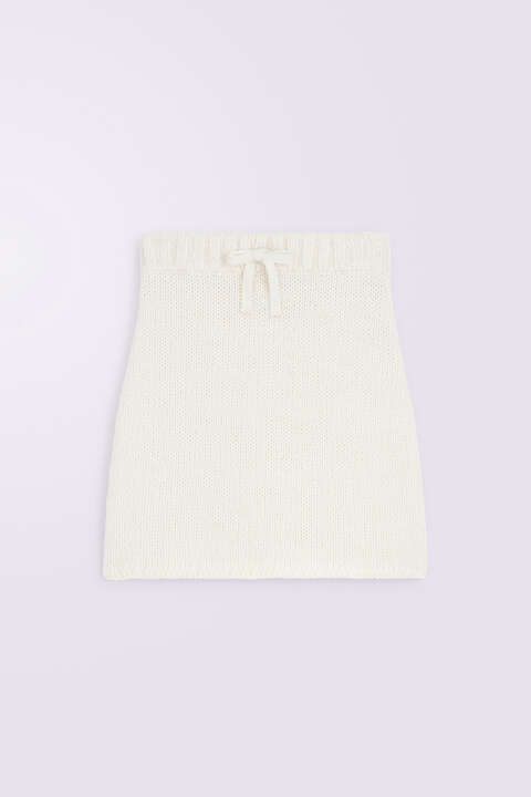 fiorucci Embroidered Knit Mini Skirt Cream