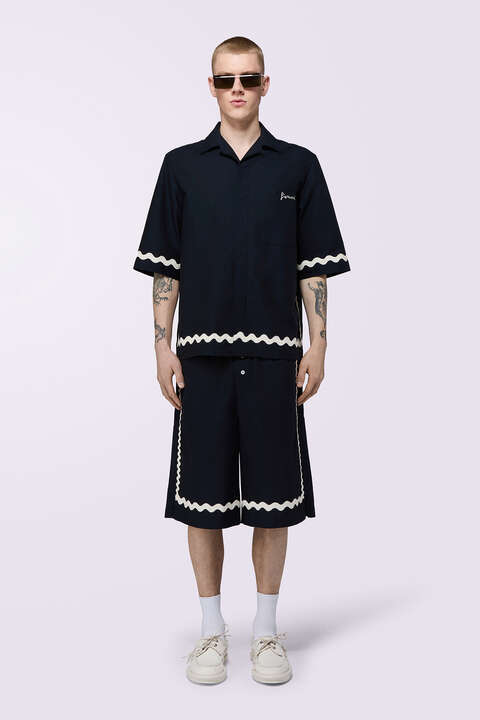 Fiorucci Embroidered Shorts Navy