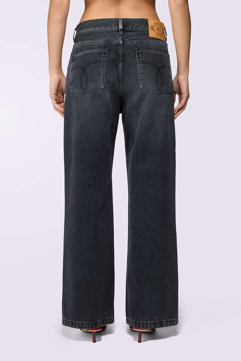 Fiorucci Faded Baggy Jeans Black