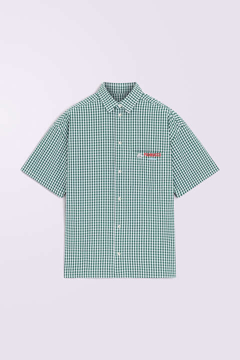 fiorucci Gingham Logo Bowling Shirt Green