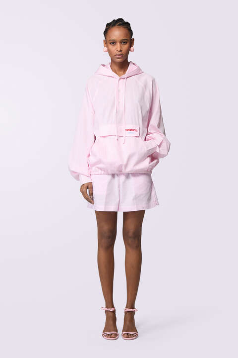 fiorucci Gingham Logo Hoodie Shirt Pink