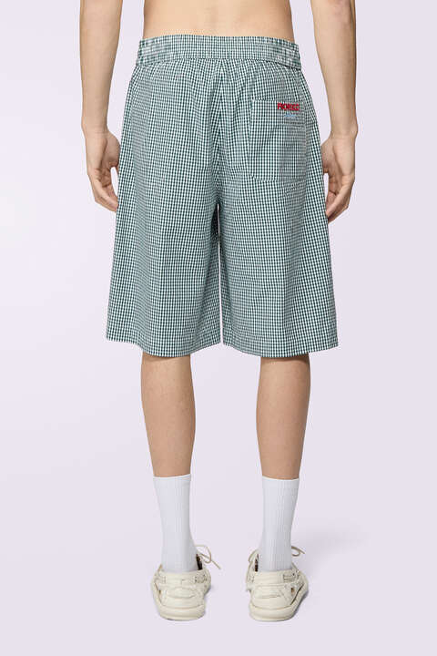 Fiorucci Gingham Logo Shorts Green