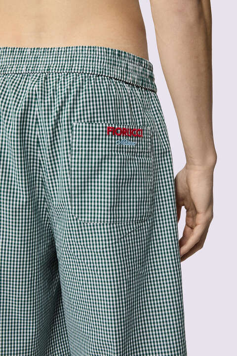 Fiorucci Gingham Logo Shorts Green