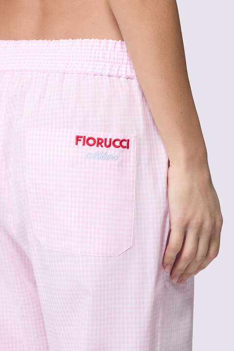 Fiorucci Gingham Logo Trousers Pink