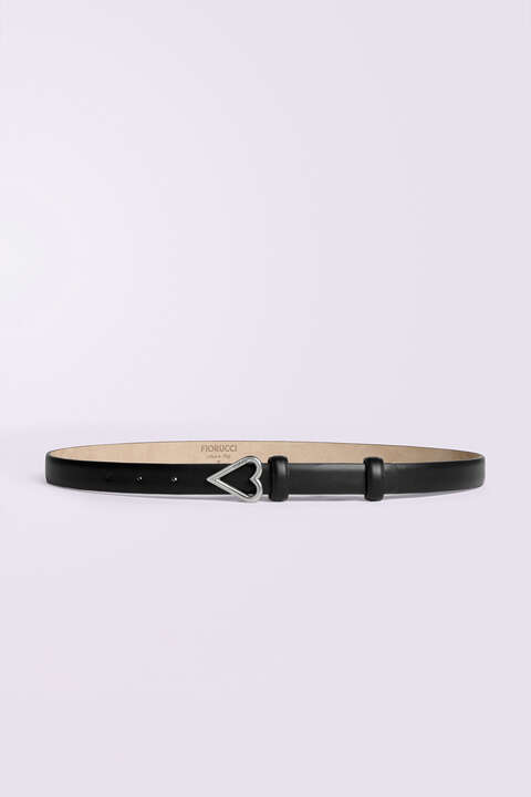 fiorucci Heart Leather Belt Black