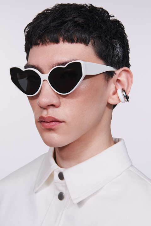 Fiorucci Heart Sunglasses White