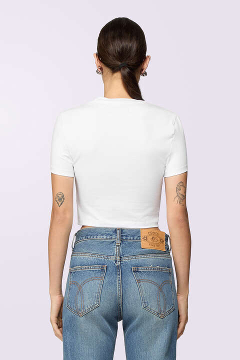Fiorucci Kissing Angels Crop T-Shirt White