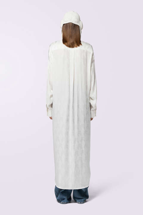 Fiorucci Kissing Angels Jacquard Shirt Dress White