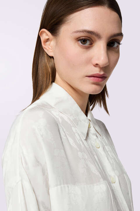 Fiorucci Kissing Angels Jacquard Shirt Dress White