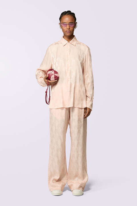 fiorucci Kissing Angels Jacquard Trousers Pink