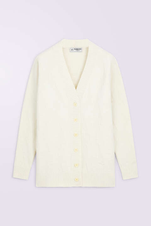 Fiorucci Kissing Angels Knit Cardigan White