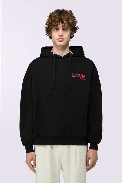 fiorucci Kissing Angels Love Relaxed Hoodie Black