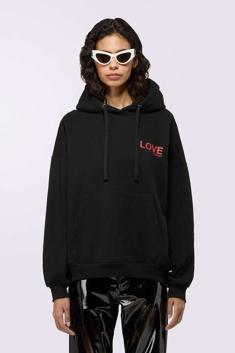 fiorucci Kissing Angels Love Relaxed Hoodie Black
