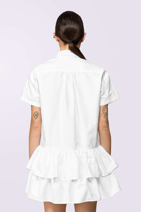 Fiorucci Kissing Angels Mini Shirt Dress White