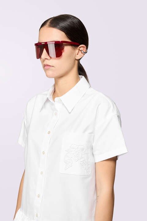 Fiorucci Kissing Angels Mini Shirt Dress White