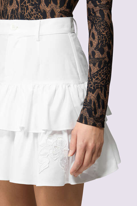 Fiorucci Kissing Angels Mini Skirt White