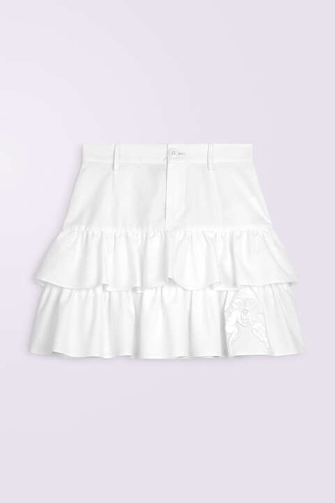 Fiorucci Kissing Angels Mini Skirt White