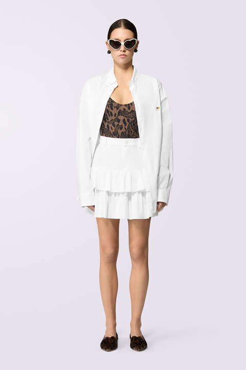 fiorucci Kissing Angels Mini Skirt White