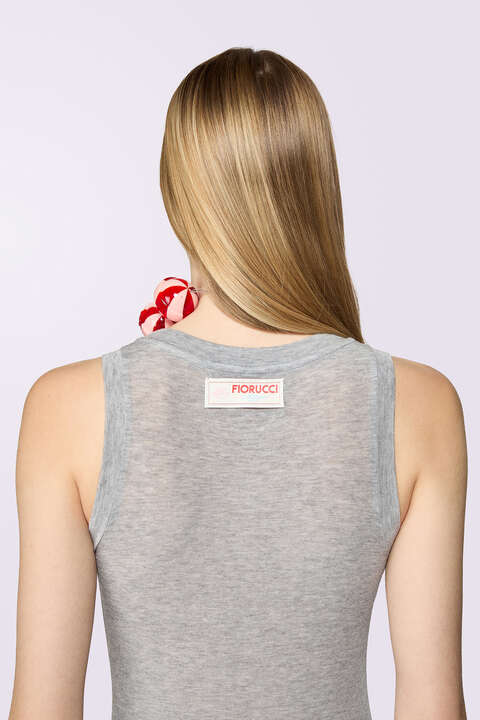 Fiorucci Label Jersey Maxi Dress Grey