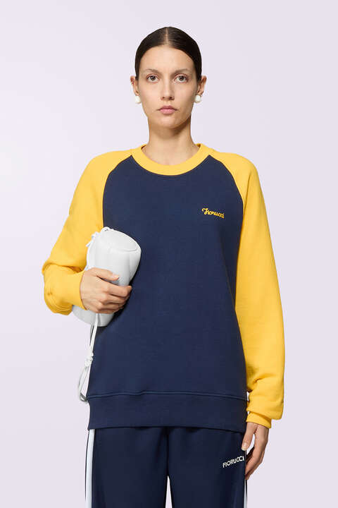 fiorucci Logo Raglan Sweatshirt Navy