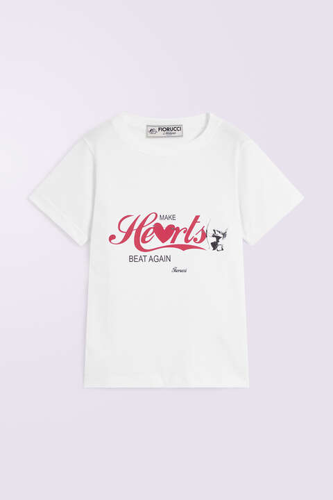 Fiorucci Make Hearts Beat Again Baby T-Shirt White
