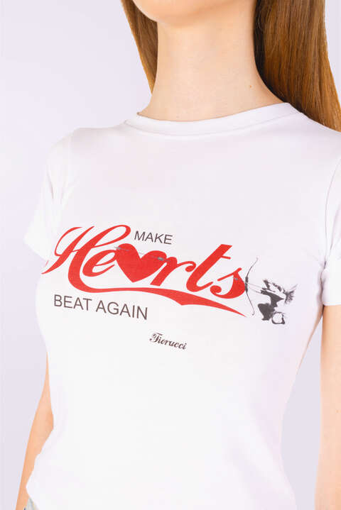 Fiorucci Make Hearts Beat Again Baby T-Shirt White
