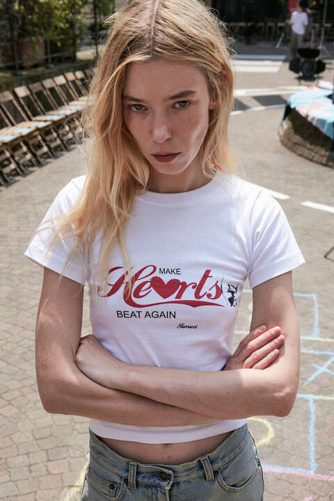 fiorucci Make Hearts Beat Again Baby T-Shirt White