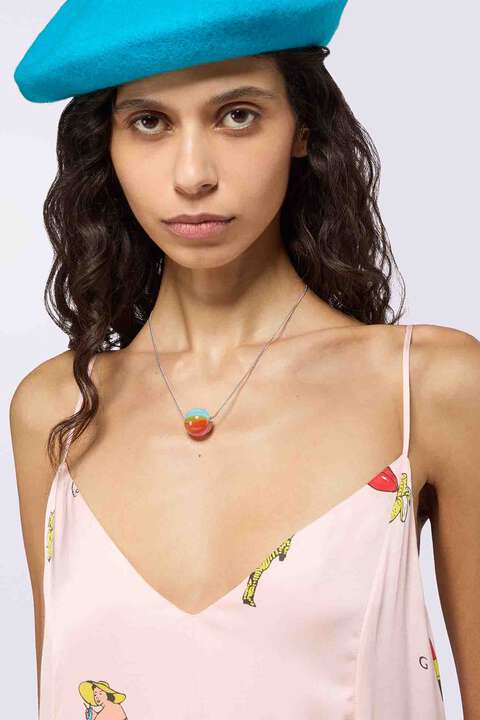 Fiorucci Marble Logo Necklace Multi