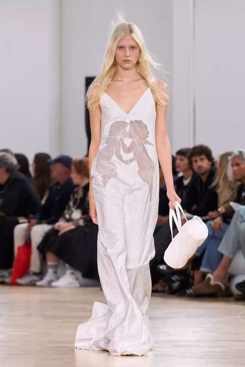 Fiorucci Mella Leather Baguette Bag White