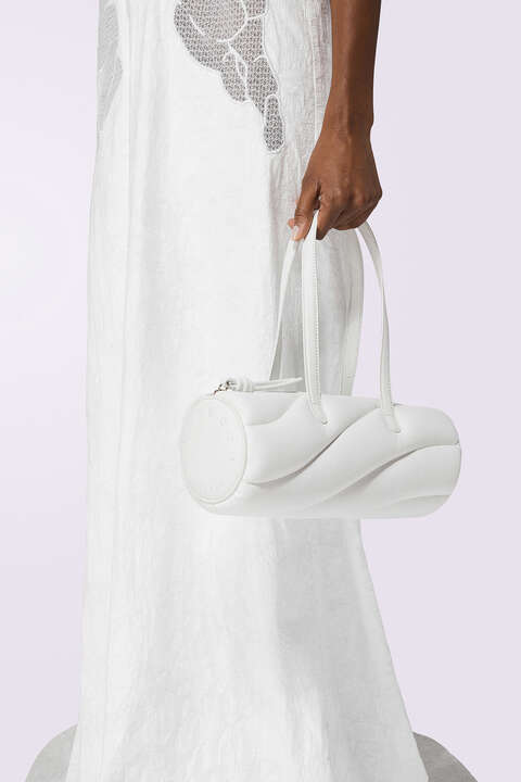 Fiorucci Mella Leather Baguette Bag White